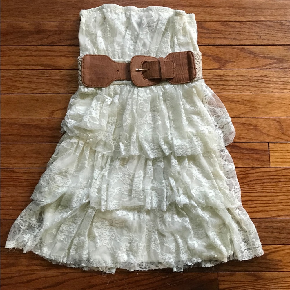 Strapless Ruffled Dress